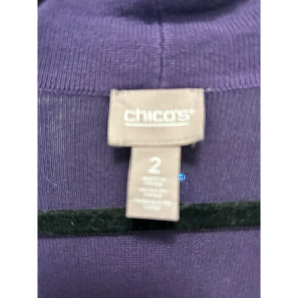 Chicos Open Front Purple Cardigan Sweater Size  XL - Picture 3 of 5